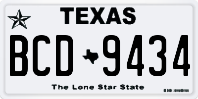 TX license plate BCD9434
