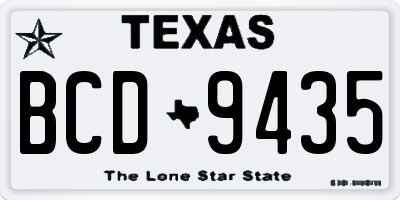 TX license plate BCD9435