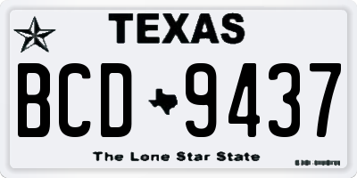 TX license plate BCD9437