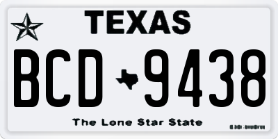 TX license plate BCD9438