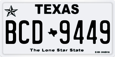 TX license plate BCD9449