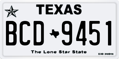 TX license plate BCD9451