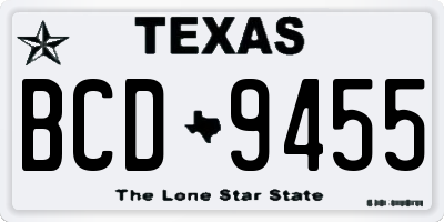 TX license plate BCD9455