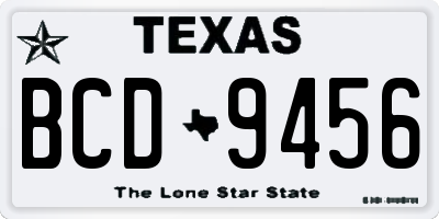 TX license plate BCD9456