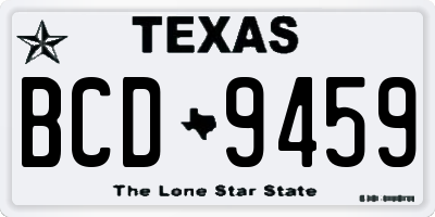 TX license plate BCD9459