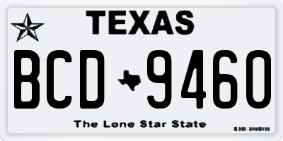 TX license plate BCD9460