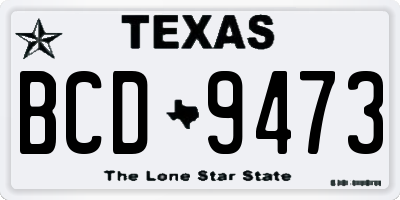 TX license plate BCD9473