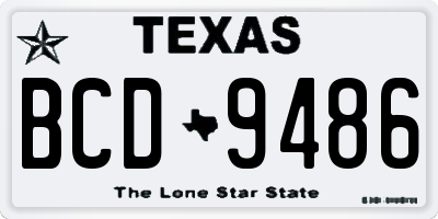TX license plate BCD9486