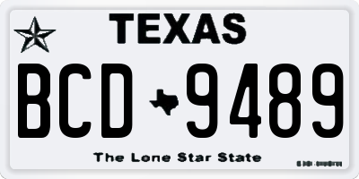 TX license plate BCD9489