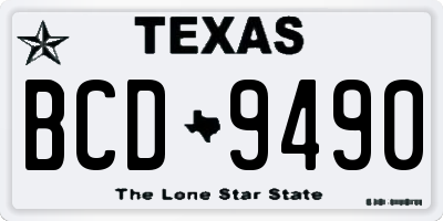 TX license plate BCD9490