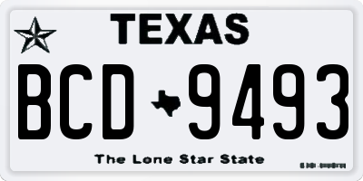 TX license plate BCD9493
