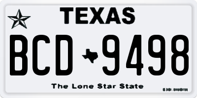 TX license plate BCD9498