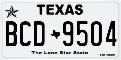 TX license plate BCD9504