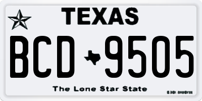 TX license plate BCD9505
