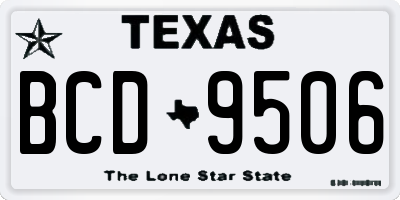 TX license plate BCD9506
