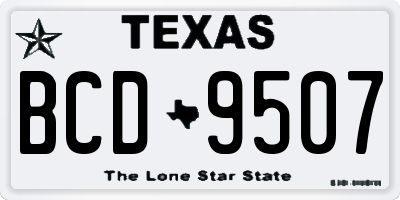 TX license plate BCD9507