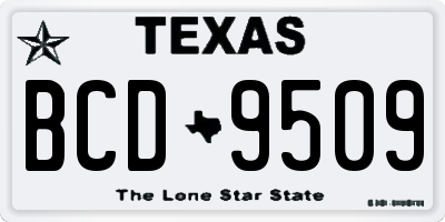 TX license plate BCD9509