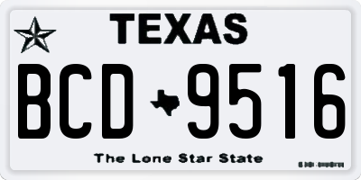TX license plate BCD9516