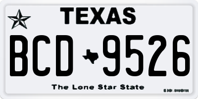 TX license plate BCD9526