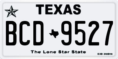TX license plate BCD9527