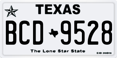 TX license plate BCD9528