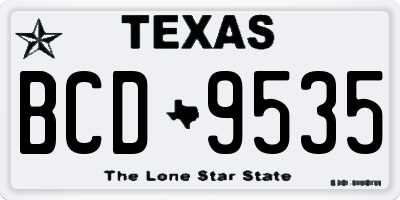 TX license plate BCD9535