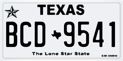 TX license plate BCD9541