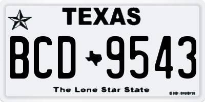 TX license plate BCD9543