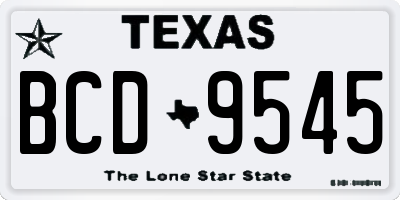 TX license plate BCD9545