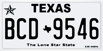 TX license plate BCD9546