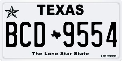 TX license plate BCD9554