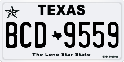TX license plate BCD9559