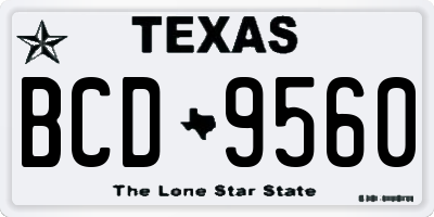 TX license plate BCD9560