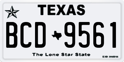 TX license plate BCD9561