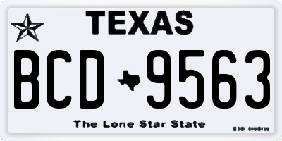 TX license plate BCD9563