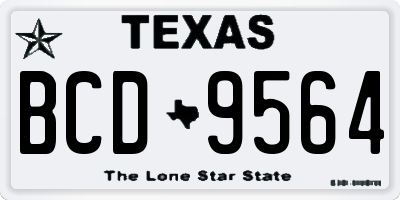 TX license plate BCD9564