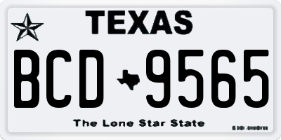 TX license plate BCD9565