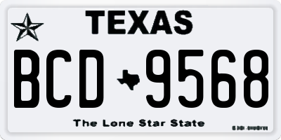 TX license plate BCD9568
