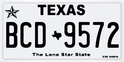 TX license plate BCD9572