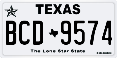 TX license plate BCD9574