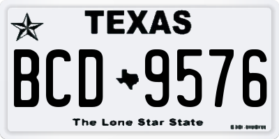 TX license plate BCD9576