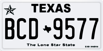 TX license plate BCD9577