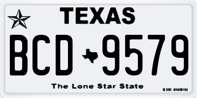 TX license plate BCD9579