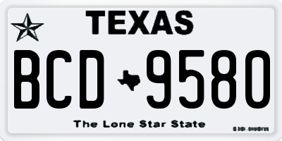 TX license plate BCD9580