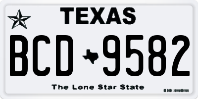 TX license plate BCD9582