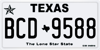 TX license plate BCD9588