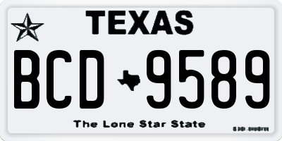 TX license plate BCD9589