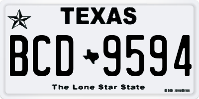 TX license plate BCD9594