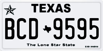 TX license plate BCD9595