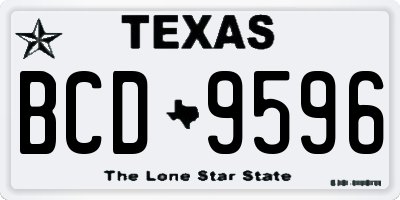 TX license plate BCD9596